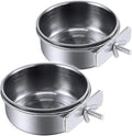 PINVNBY 2PCS Parrot Feeding Cups Birds Food Dish Stainless Steel Parrot Feeders by PINVNBY