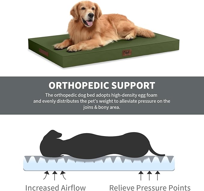 Outdoor Dog Bed for Small Dogs, Waterproof Dog Crate Bed for Medium Dogs Cats - Image 2