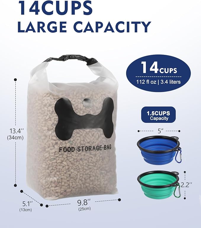 ANVS Silicone Pet Food Storage Bag, 40-Cup Dog Food Travel Bag - Image 4
