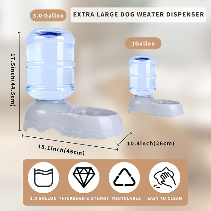 3 Gallon Automatic Dog Water Dispenser, 11L Large Dog Water Bowl Dispenser - Image 3