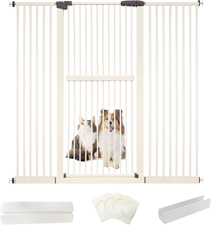Lumizone Extra Tall Cat Gate 61.02" High Pressure Mounted Extra Wide by Lumizone