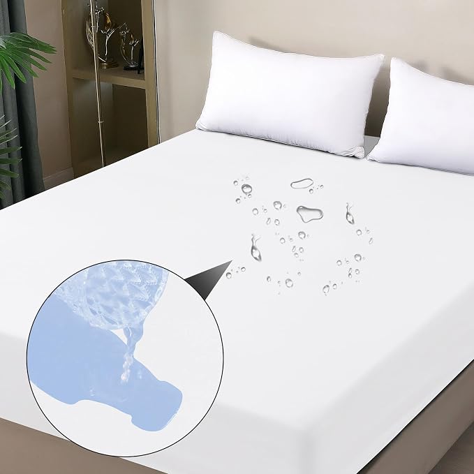 Waterproof Mattress Protector Full, Fitted Sheet Style Breathable Mattress Cover by OHANO
