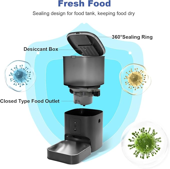 2.4G Automatic Cat Feeder, Cat Food Dispenser - Image 4