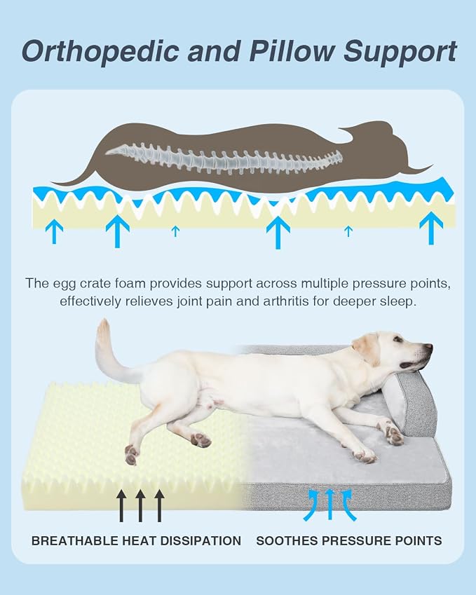 KSIIA Washable Dog Bed XXL Senior Dog, Orthopedic Warm Soft Pet Sofa Waterproof - Image 2