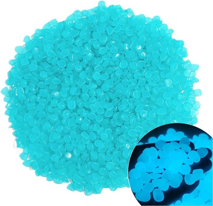 Glow in The Dark Stones 1000 Pcs Glow Pebbles Aquarium Rocks by OMCleaner