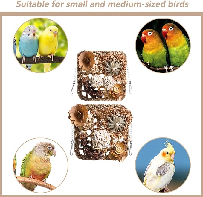 Bird Foraging Toys Natural Bird Toys Conure Toys Parrot Shredding Hanging Toys - Image 4