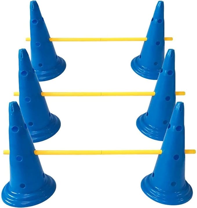 Midlee Dog Cone & Pole Agility Set- Adjustable Big to Small Dogs- Set of 3 by MidleeDesigns