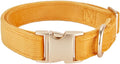 Soft Cotton Dog Collar with Metal Buckle Adjustable Heavy Duty Comfy Corduroy by YUDOTE