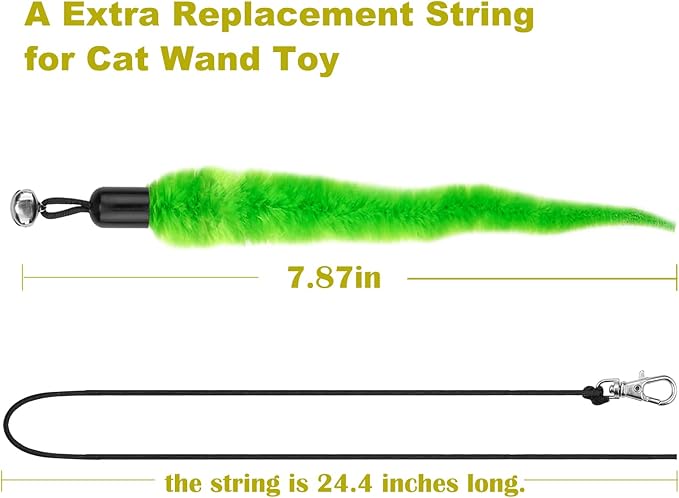 10PCS Cat Worm Toy for Cats, Cat Wand Toy Accessories, Cat Feather Toy - Image 4