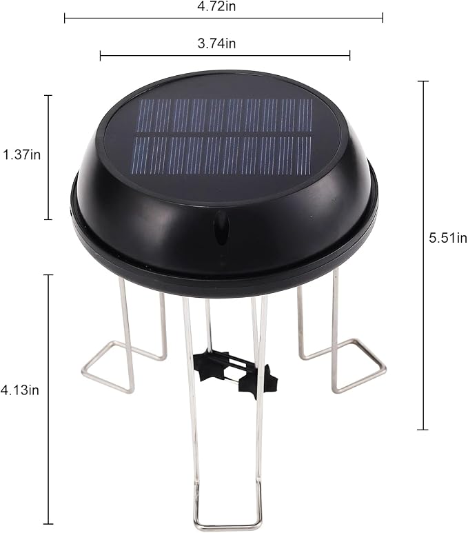 Bird Bath Solar Swing Device, Stainless Steel Bird Bath Bubble Device, Suitable - Image 3