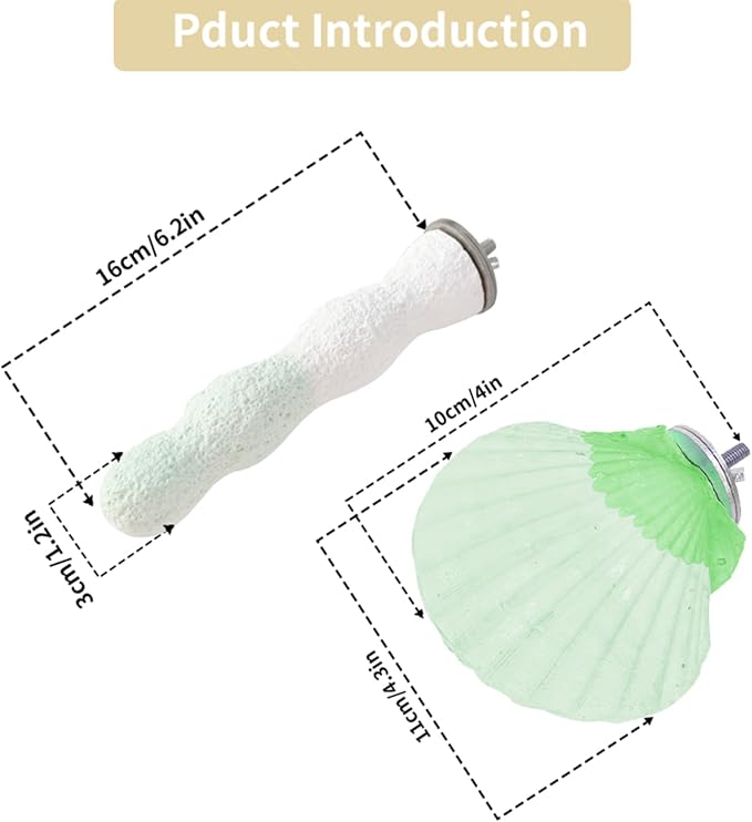 Bird Perches for Cage, Abrasive Surface High Calcium Mineral Parrot Perch Stand - Image 2