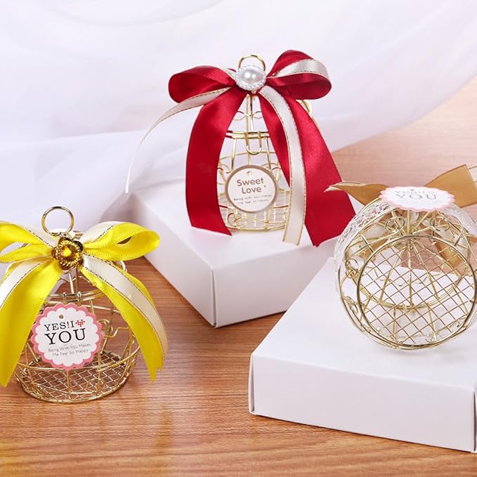Beaupretty 6pcs Birdcage Shape Tinplate Candy Box Elegant Wedding Favor - Image 2