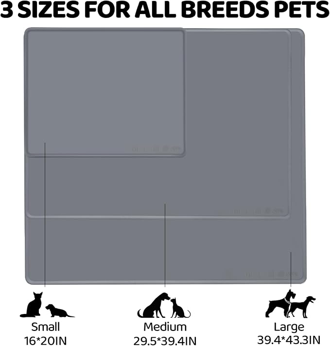 Extra Extra Large Silicone Dog Food Mat 39.4×43.3in and 128oz Silicone Bag Set - Image 8