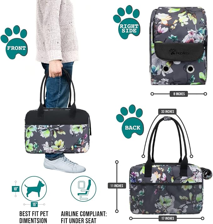 PetAmi Dog Purse Carrier for Small Dogs, Airline Approved Soft Sided Pet Carrier - Image 2