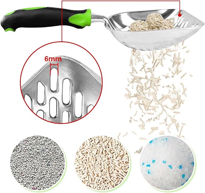 Cat Litter Scoop-Metal Cat Scooper-Long Handle Scoop, Cat Scooper-Poop - Image 3
