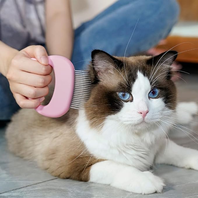 Cat Comb Pet Short Long Hair Removal Massaging Shell Comb Soft Deshedding Brush - Image 7