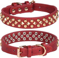 Spiked Dog Collar Soft Pu Leather Mushrooms Rivet Spike Studded Puppy by Unknown
