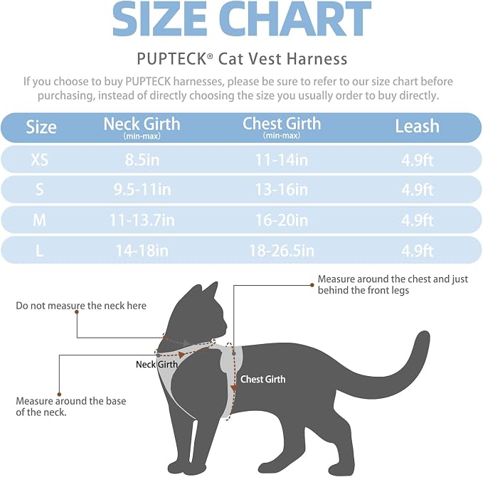 PUPTECK Cat Harness and Leash Set Escape Proof Reflective Cat Walking Harness - Image 2