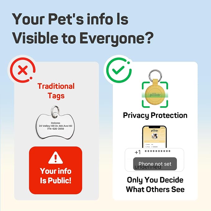 Plike Smart Pet Tracker​ for Apple Find My, Dog Tracker Tag - Image 7