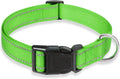 Reflective Dog Collar with Buckle Adjustable Safety Nylon Collars by BOOMIBOO