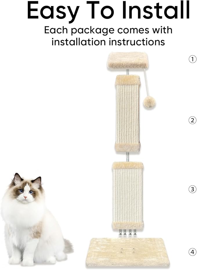 AGYM Cat Scratching Post for Large Cats, Cat Scratcher for Indoor Cats Adults - Image 4