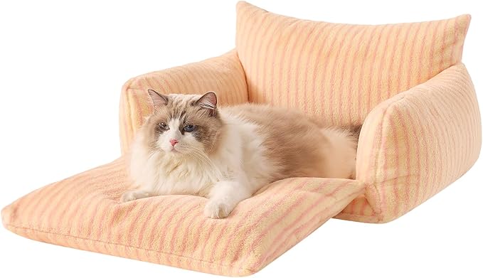 Hollypet Cat Bed Fluffy Plush Mutifuctional Double-Layer Soft Pet Couch - Image 2