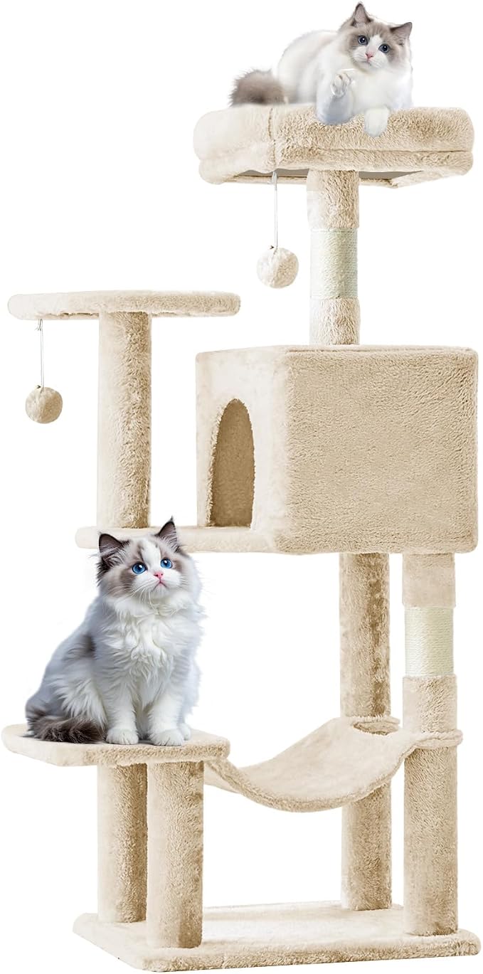 Sweetcrispy 44 inch Cat Tree Tower, Small Cat Climbing Tower by Sweetcrispy