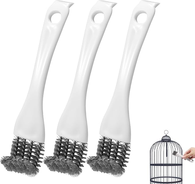 3pcs Bird Cage Brush Cleaner, Stainless Steel Bird Cleaning Brush Durable by Unknown
