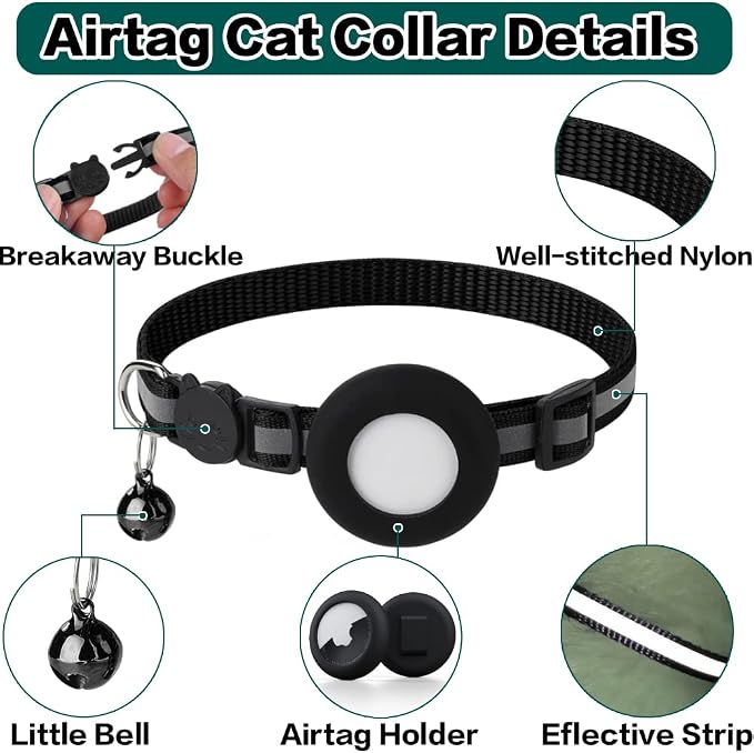 Airtag Cat Collar Breakaway, Reflective Kitten Collar - Image 5