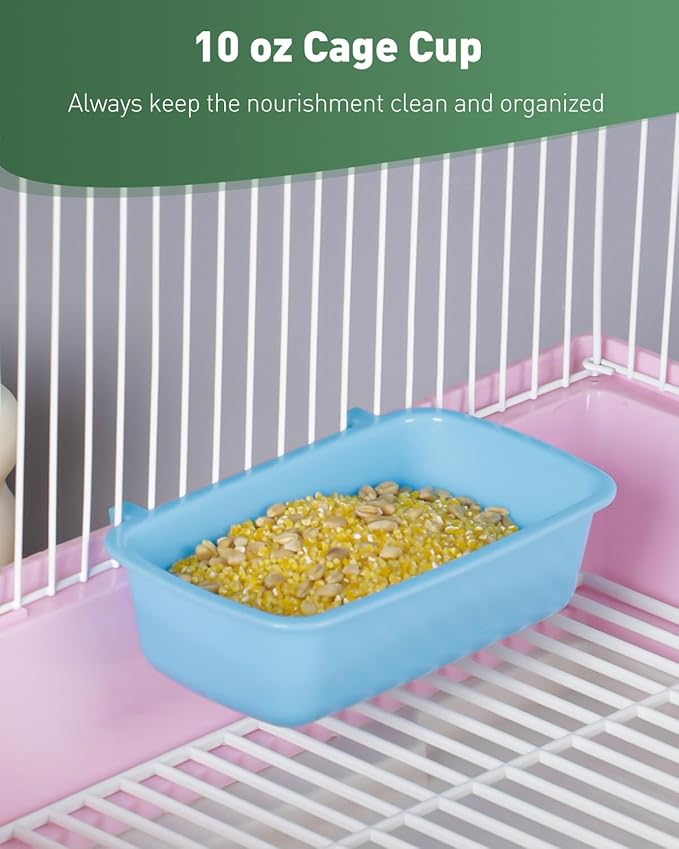 Pawfly 4 Pcs Cage Cups Hanging Plastic Bird Cage Feeders - Image 7
