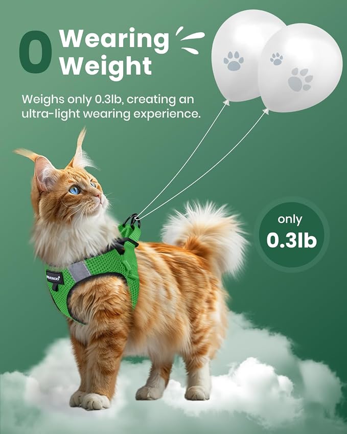 FAYOGOO Cat Harness and Leash Set | Upgrade Step-in Escape Proof Harness | - Image 4
