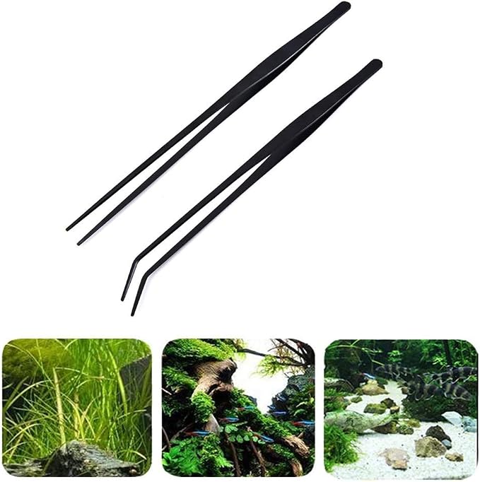 2 Pack Aquarium Forceps, 15 inch Long Handle Aquarium Tweezers Stainless Steel - Image 3
