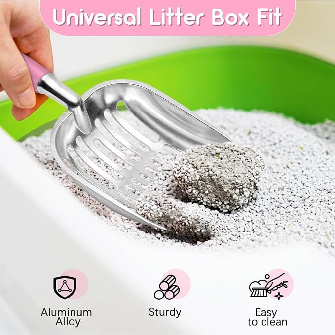 Cat Litter Scoop, Metal Cat Scooper, Plastic Handle Scoop, Sifting Shovel - Image 6