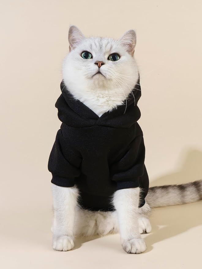 QWINEE Cartoon Bear Print Cat Hoodie Breathable Stretchy Sweatshirts - Image 2