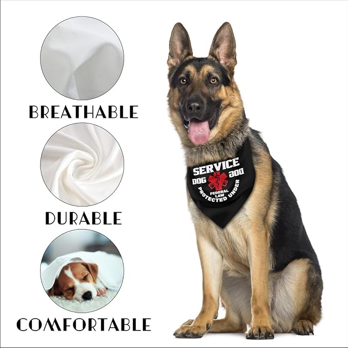 Dog Bandana, Service Dog Bandana, Dogs Scarf Classical Printing, Dogs Scarf - Image 3