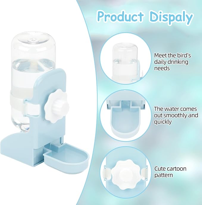 Rypet No Mess Bird Water Feeder Dispenser Set Automatic Bird Feeder Transparent - Image 3