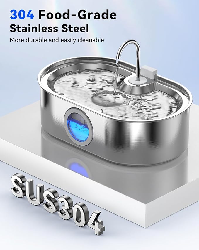 3.4Gal Dog Water Fountain for Large Dogs, 13L Stainless Steel Large Pet Fountain - Image 4