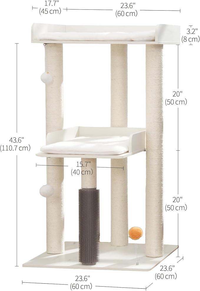 FourFurPets 43.7" Cat Tree, Modern Cat Tree Tower, Cat Tower - Image 5
