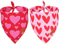 PTDECOR Valentine Dog Bandana, Reversible Valentine Pet Scarf by PTDECOR