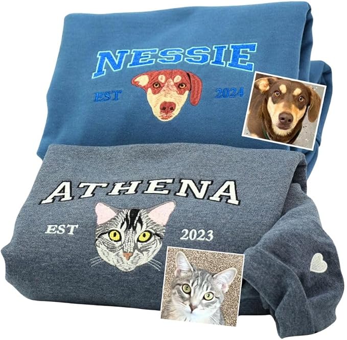 COUPLEHOODIES Custom Dog Portrait Sweatshirt from Photo – Personalized Pet by COUPLEHOODIES