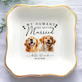 Custom Pet Portrait Watercolor Ring Dish, My Humans Are Getting Married Jewelry by Anniversaree