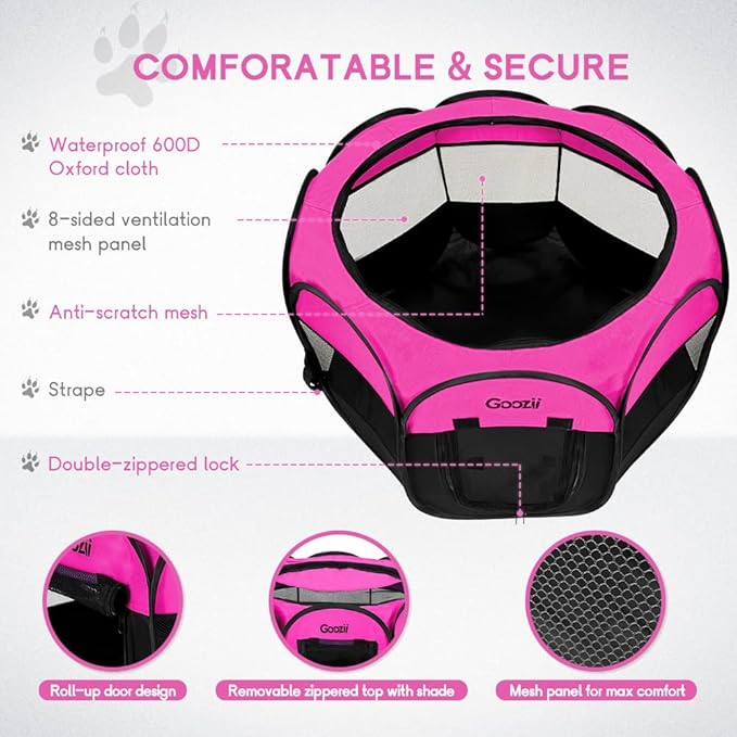 Portable Dog Playpen for Small Dogs Indoor Outdoor, Foldable Pet Puppy Playpens - Image 5