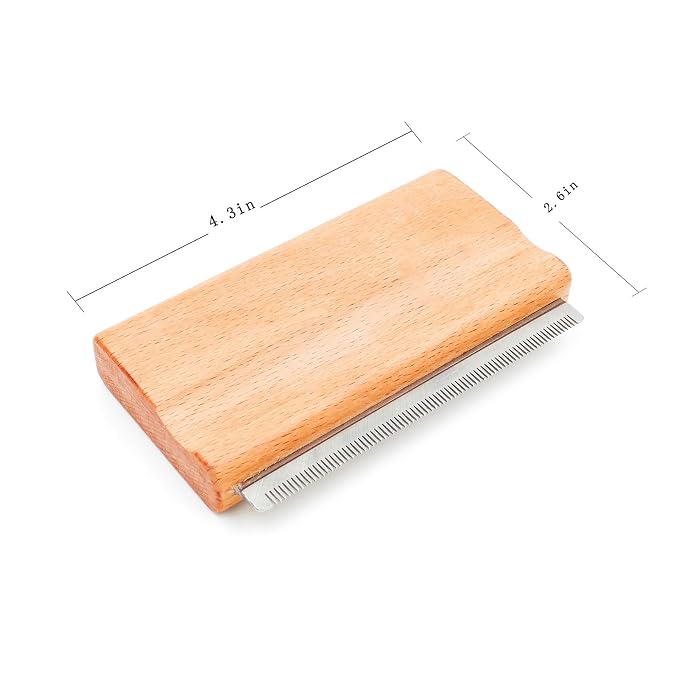 Deshedding Dog Brush with Wood Handle, Grooming Brush - Image 2