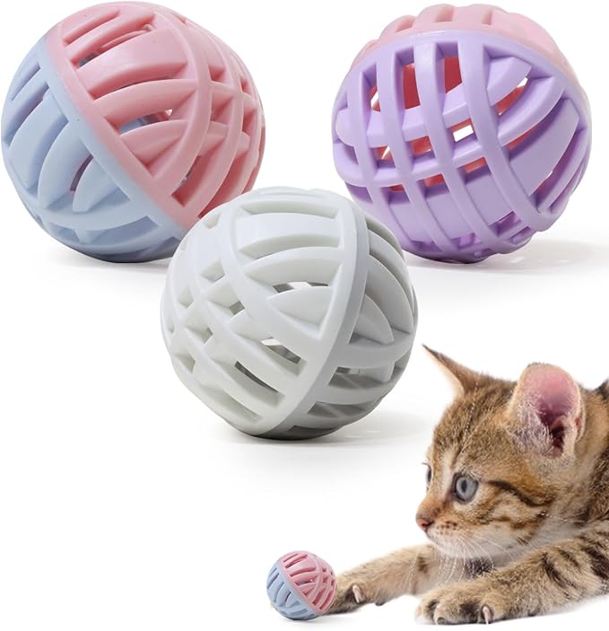 Rubber Cat Toy Balls with Inside Bell, Soft TPR Interactive Cat Ball Toys by Unknown