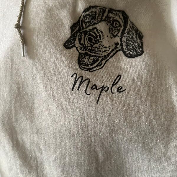 Personalized Dog Hoodie Sweatshirt, Custom Line Art Portrait Dogs Cats Hoodie - Image 3