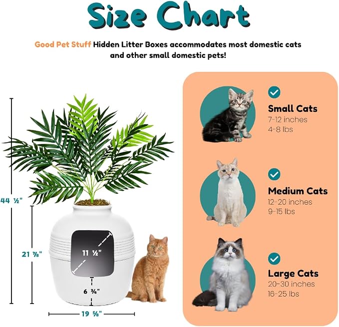 Good Pet Stuff Hidden Litter Box Planter, Decorative Cat Litter Enclosure - Image 6