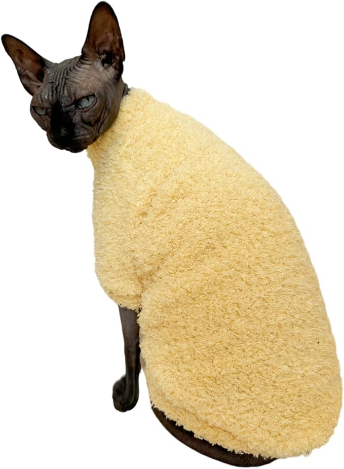 Sphynx Cat Clothes Hairless Cat Super Soft Warm Fleece T Shirt Elastic Winter - Image 4
