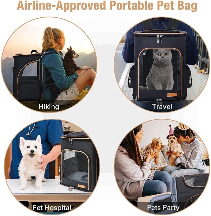 Lekereise Large Cat Backpack Carrier Expandable Pet Carrier Backpack - Image 4