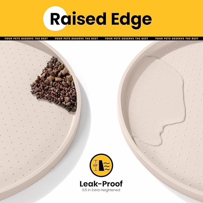 Dog Food Mat, 1/2 Inch Raised Edges Cat Feeding Mat, BPA-Free Silicone Pet Food - Image 2