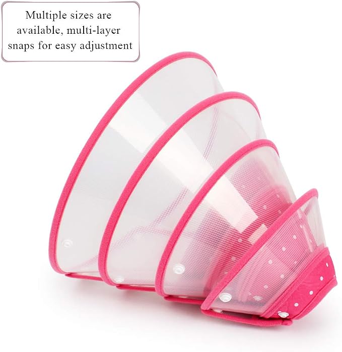 Pet Cone Recovery Dog Cone Adjustable Dog Collar Clear Padded Collar - Image 4